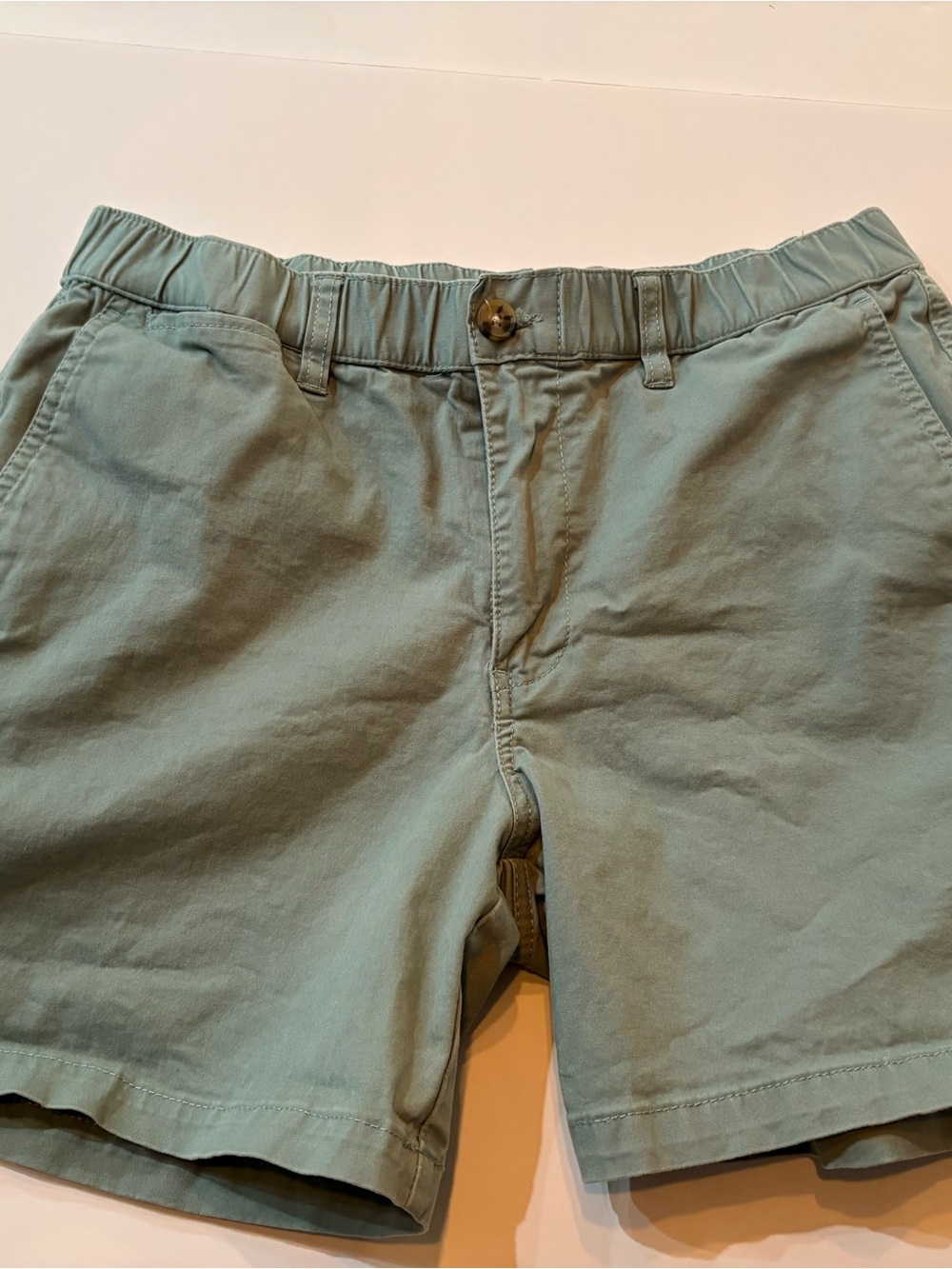 Maamgic Men's Casual Elastic-Waist Chino Shorts in Sage Green, size 30